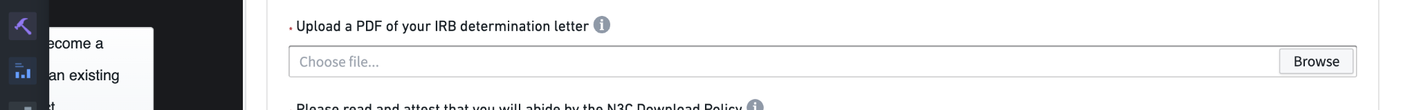 The lead (submitting) investigator must supply an IRB letter of determination from their local institution