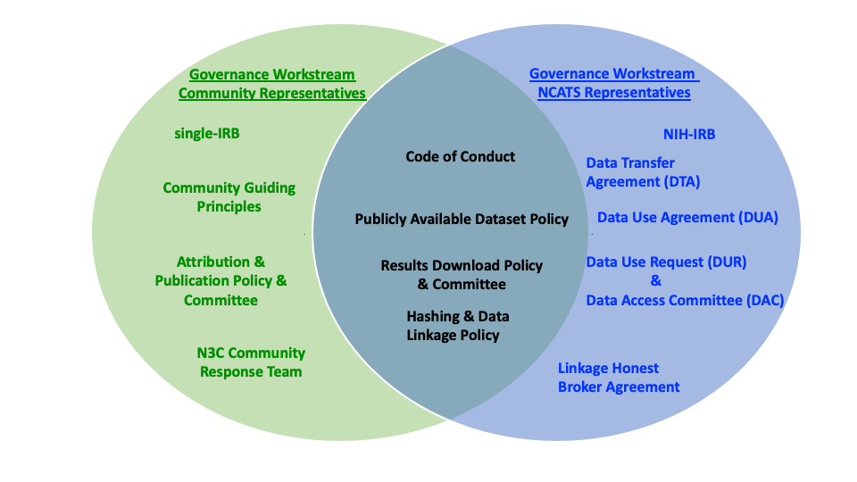 N3C shared Governance initiatives with sign-off responsibility represented