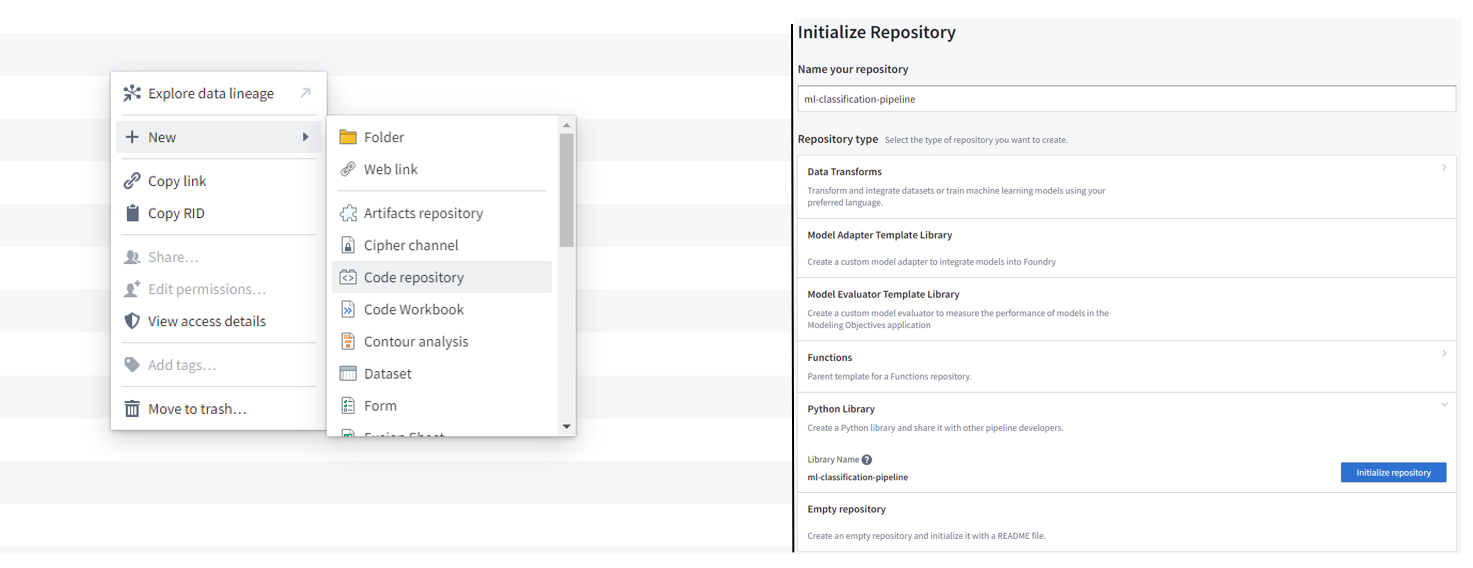 Create a python library code repository