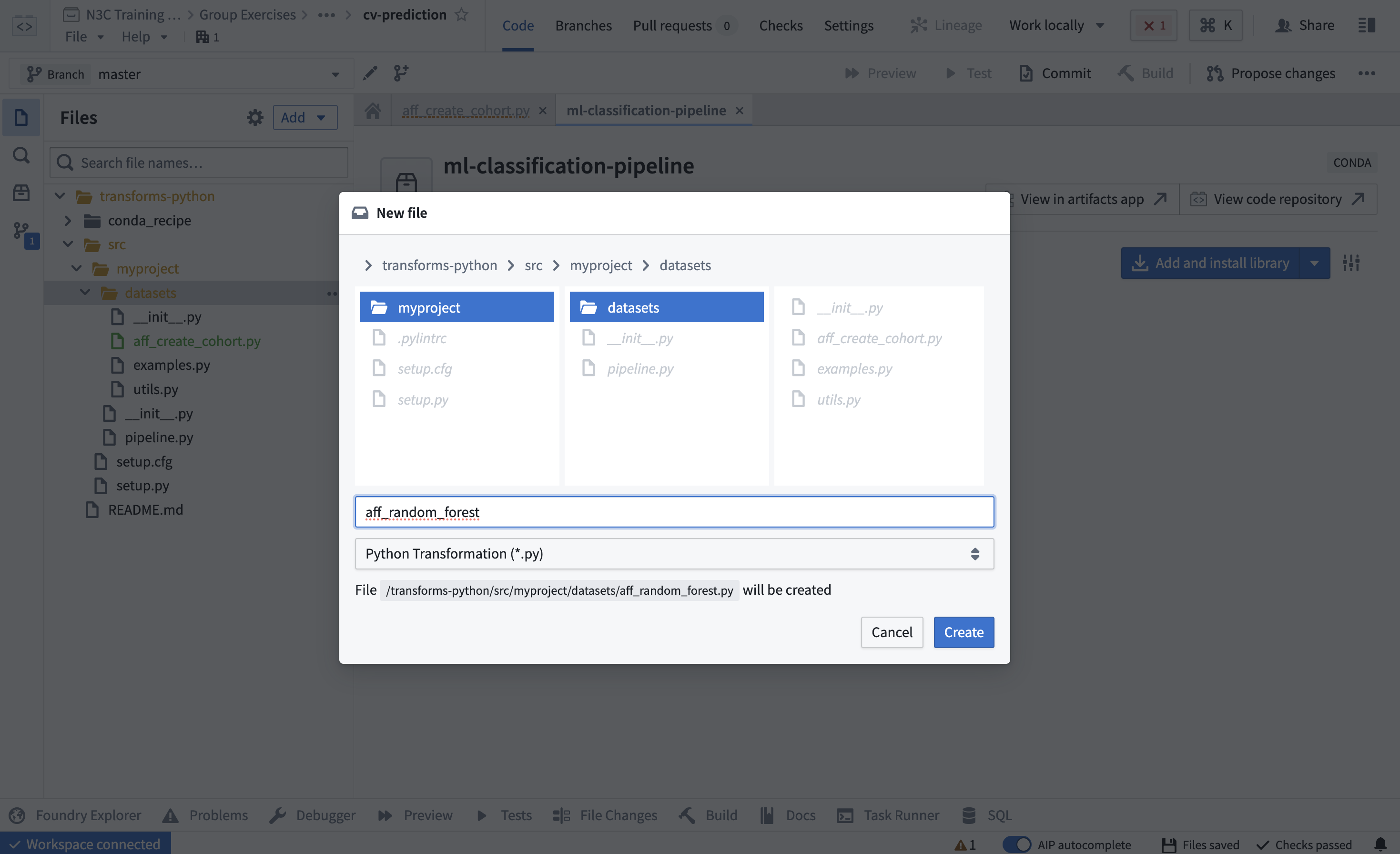 Create python script file.